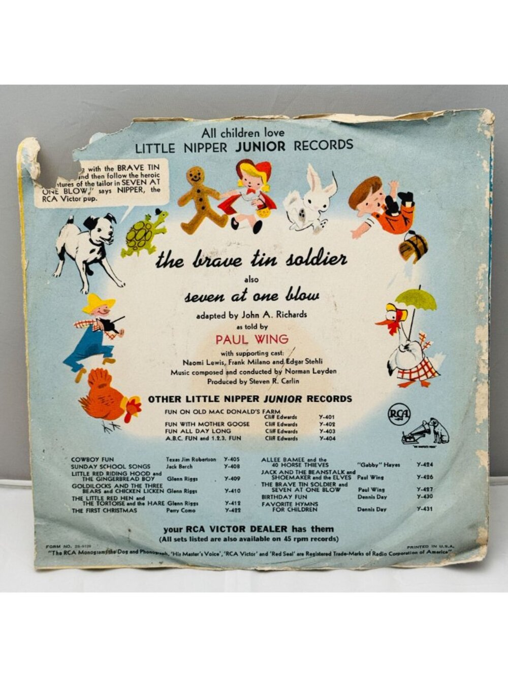 Paul Wing The Brave Tin Soldier 10in Vinyl 78 RPM RCA Victor 45-5299 - Picture 7 of 8
